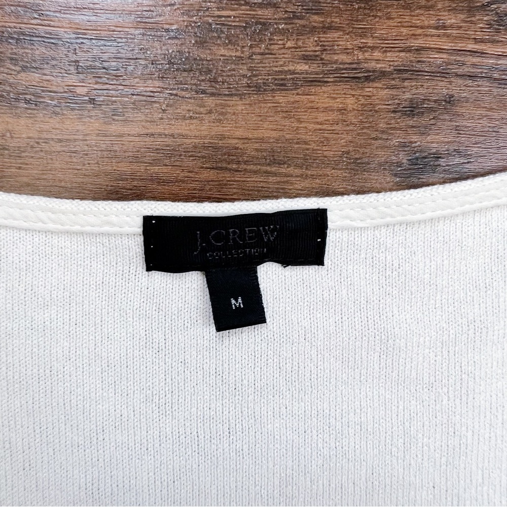 J Crew Collection • Jeweled Neck Stripe Top pullover tee navy cream Mariner - Picture 5 of 10